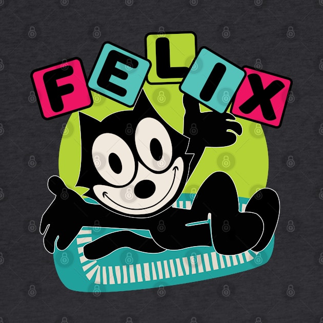 Felix Cat Comics Retro Future Atomic Age TV in Joyful Design by VogueTime